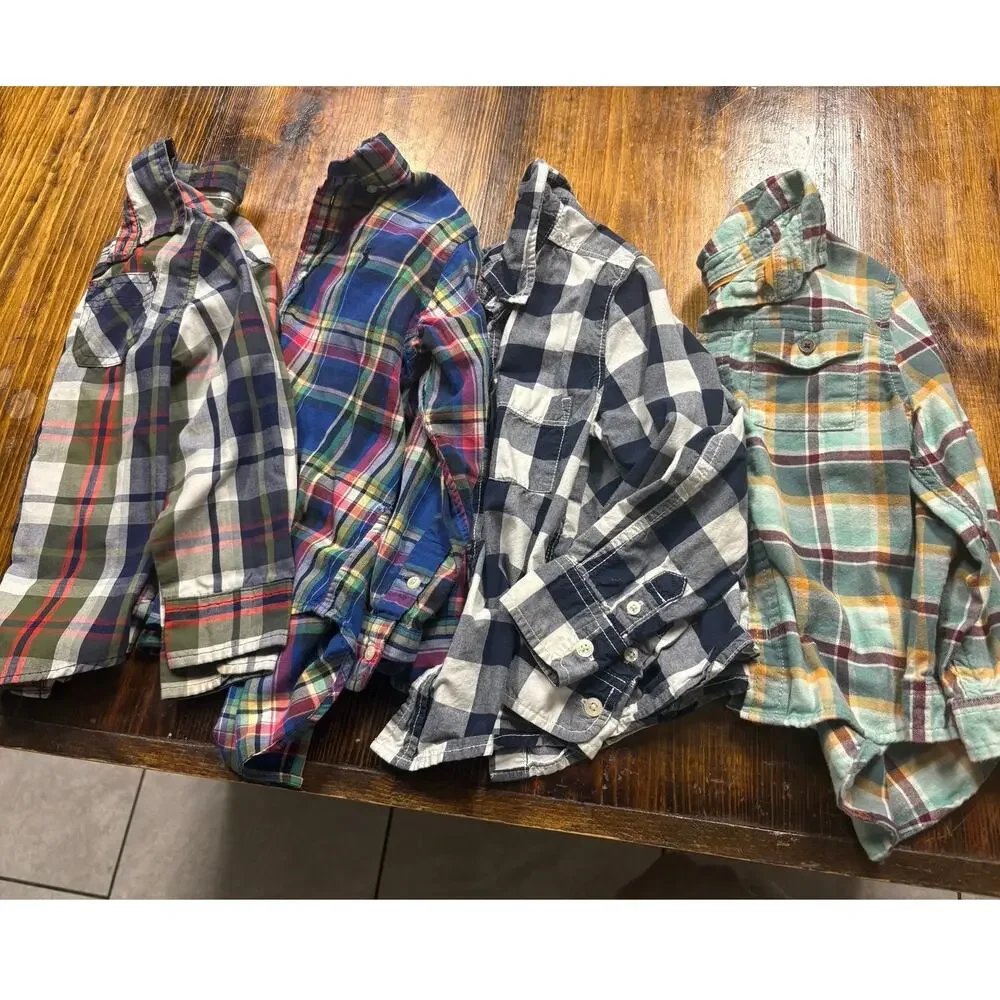 Lot of 4 Long Sleeve Button Down Shirts Size 4T